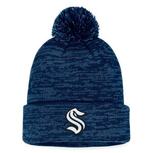 �t�@�i�e�B�N�X �����Y �A�N�Z�T���[ �X�q �j�b�g Men's Fanatics Brandedeep Sea Blue Seattle Kraken Fundamental Cuffed Knit Hat with Pom Navy �l�C�r�[
