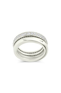 �X�^�[�����O�t�H�[�G�o�[ ���f�B�[�X �A�N�Z�T���[ �w�� Sterling Forever Jackie Cubic Zirconia Stack Ring Silver �V���o�[