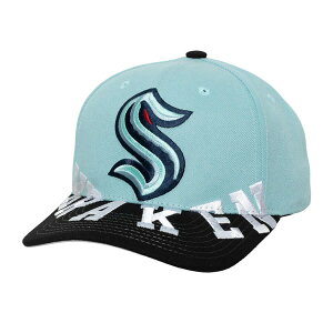 �~�b�`�F��&�l�X �����Y �A�N�Z�T���[ �X�q Men's Mitchell & Ness Light Blue/Black Seattle Kraken Underarch Two-Tone Pro Crown Snapback Hat Light Blue �u���[
