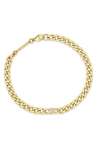 �]�[�V�b�R ���f�B�[�X �A�N�Z�T���[ �u���X���b�g�E�o���O���E�A���N���b�g Zo Chicco Floating Diamond Bezel Curb Chain Bracelet Yellow Gold �C�G���[