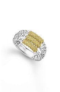 ���S�X ���f�B�[�X �A�N�Z�T���[ �w�� LAGOS Two-Tone Caviar Three Row Ringold �S�[���h
