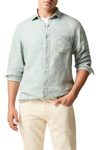 ���b�h�A���h�O�� �����Y �g�b�v�X �V���c ���l�� Rodd & Gunn Coromandel Button-Up Linen Shirt Moss