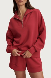 �y���������z �o�[���C ���f�B�[�X �p�[�J�[�E�X�E�F�b�g �A�E�^�[ Hawley Half-Zip Sweatshirt Rich Raspberry