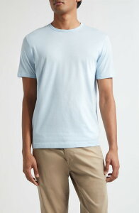 �T���X�y�� �����Y �g�b�v�X T�V���c �N���[�l�b�N �R�b�g�� Sunspel Cotton Crewneck T-Shirt Frost Blue �u���[