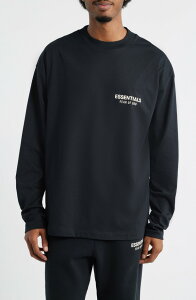 �t�B�A�I�u�S�b�h �����Y �g�b�v�X T�V���c ���S �O���t�B�b�N Fear of God Essentials Classic Fit Long Sleeve Logo Graphic T-Shirt Vintage Black �u���b�N
