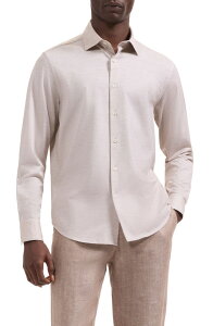 �u�K�b�` �����Y �g�b�v�X �V���c �R�b�g�� Bugatchi James OoohCotton Space Dye Button-Up Shirt Sand �T���h