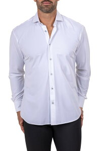 �}�Z�I �����Y �g�b�v�X �V���c �j�b�g Maceoo Einshaped Fit Marthy3008 White Knit Button-Up Shirt White �z���C�g