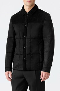 �}�b�J�[�W�� �����Y �A�E�^�[ �W���P�b�g�E�u���]�� �V���c Mackage Henrick Mixed Media Insulated Wateresistant Shirt Jacket Black �u���b�N