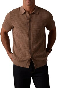 �m�[�}���u�����h �����Y �g�b�v�X �V���c �j�b�g The Normal Brand Robles Jacquard Knit Short Sleeve Button-Up Shirtaupe �g�[�v