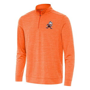 �A���e�B�O�A �����Y �A�E�^�[ �W���P�b�g�E�u���]�� Men's Antigua Heather Orange Cleveland Browns Bright Quarter-Zip Top Heather Orange �w�U�[