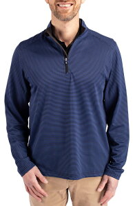 �J�b�^�[�A���h�o�b�N �����Y �A�E�^�[ �p�[�J�[�E�X�E�F�b�g �n�[�t�W�b�v Cutter & Buck Virtue Micro Stripe Quarter Zipullover Tour Blue/ Black �u���b�N