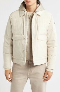 ���[�X�i�b�N�� �����Y �A�E�^�[ �W���P�b�g�E�u���]�� �_�E�� Moose Knuckles Brixton Down Trucker Jacket Alabaster - 1705