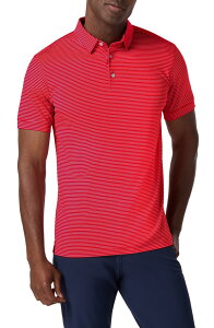 �~�Y�����C�� �����Y �g�b�v�X �V���c Mizzen+Main Versa Trim Fit Striperformance Golf Polo Red Alternating Stripe ���b�h