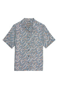 ���C�������r���Y �����Y �g�b�v�X �V���c �|���G�X�e�� ROYAL ROBBINS Camino Pucker Short Sleeve Recycled Polyester Button-Up Shirt Orion Blue Dragonfly �u���[