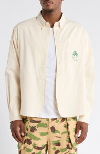 �u���C���f�b�h �����Y �g�b�v�X �V���c �I�b�N�X�t�H�[�h �_�E�� Brain Dead x Brooks Brothers California Oxford Half Placket Button-Down Shirt Natural