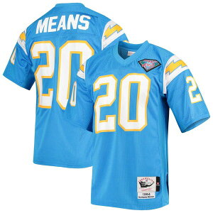 �~�b�`�F��&�l�X �����Y �g�b�v�X �V���c �W���[�W�[ Men's Mitchell & Ness Natrone Means Powder Blue Los Angeles Chargers 1994 Authentic Throwback Retired Player Jersey Powder Blue �u���[