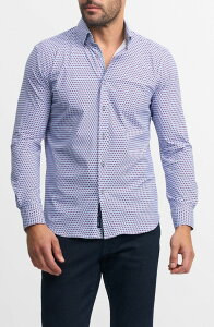���o�[�g�O���n�� �����Y �g�b�v�X �V���c �v�����g Robert Graham Trim Fit Geo Print Button-Up Shirt Blue Multi �u���[