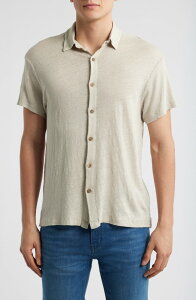 �A���b�N�X�N���[�� �����Y �g�b�v�X �V���c �j�b�g ���l�� ALEX CRANE Ola Linen Knit Short Sleeve Button-Up Bone