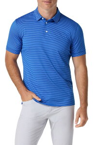 �~�Y�����C�� �����Y �g�b�v�X �|���V���c Mizzen+Main Versa Trim Fit Performance Golf Polo Blue Alternating Stripe �u���[