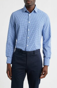 �~�Y�����C�� �����Y �g�b�v�X �V���c Mizzen+Main Leeward Trim Fit Microcheck Button-Up Shirt Cobalt Gingham �R�o���g