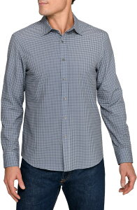 �_�u�����[�A�[���P�[ �����Y �g�b�v�X �V���c �X�����t�B�b�g W.R.K Slim Fit Faded Check Performance Button-Up Shirt Charcoal �`���R�[��