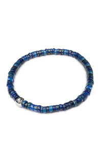 �i�C�A���� �����Y �A�N�Z�T���[ �u���X���b�g�E�o���O���E�A���N���b�g Nialaya Heishi Bead Blue Lapisilver Wristband Blue Lapis / Silver �u���[