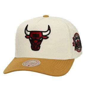 �~�b�`�F��&�l�X �����Y �A�N�Z�T���[ �X�q Men's Mitchell & Ness Cream Chicago Bulls Ochre Dustedouble Two-Toned Pro Crown Adjustable Hat Cream �N���[��