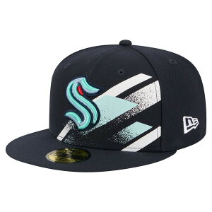 �j���[�G�� �����Y �A�N�Z�T���[ �X�q Men's New Era Deep Sea Blue Seattle Kraken Faded Lines 59FIFTY Fitted Hat Navy �l�C�r�[