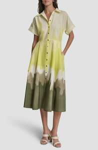 �_�i �L������ �j���[���[�N ���f�B�[�X �g�b�v�X �����s�[�X �v�����g �V���c DKNY Printed Shirtdress Daybreak Haze