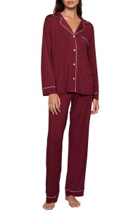 �G�o�[�W�F�C ���f�B�[�X �A���_�[�E�F�A �i�C�g�E�F�A Eberjey Gisele Long Pajamas Bordeaux/Ivory �A�C�{���[