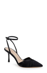 �W���E�F���_�O���C�~�V���J ���f�B�[�X �V���[�Y �q�[�� �A���N�� Jewel Badgley Mischka Parklyn Ankle Strapointed Toe Pump Black Satin �u���b�N