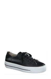 �|�[���E�O���[�� ���f�B�[�X �V���[�Y �X�j�[�J�[ �v���b�g�t�H�[�� Paul Green Bixby Platform Sneaker Black Leather �u���b�N