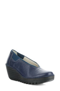 �t���C�����h�� ���f�B�[�X �V���[�Y �q�[�� Fly London Yoza Wedge Ballet Shoe Ocean Mousse