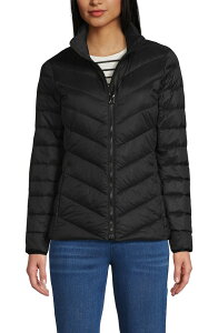 �����Y�G���h ���f�B�[�X �A�E�^�[ �W���P�b�g�E�u���]�� �L���e�B���O �_�E�� Lands' End Wanderweight Ultralight Packable Chevron Quiltedown Jacket Black �u���b�N