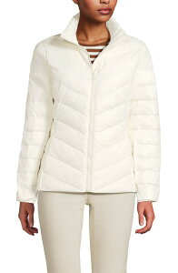 �����Y�G���h ���f�B�[�X �A�E�^�[ �W���P�b�g�E�u���]�� �L���e�B���O �_�E�� Lands' End Wanderweight Ultralight Packable Chevron Quiltedown Jacket Ivory �A�C�{���[