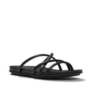 �t�B�b�g�t���b�v ���f�B�[�X �V���[�Y �T���_�� ���U�[ FitFlop Gracie Leather Strappy Slides All Black �u���b�N