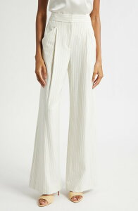 ���F���j�J �x�A�[�h ���f�B�[�X �{�g���X ���M���X ���C�h���b�O �~�j �p���c Veronica Beard Rimini Wide Leg Pinstripe Pants Dove Multi �}���`�J���[