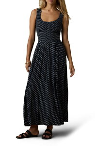 �t�@���e�B ���f�B�[�X �g�b�v�X �����s�[�X �m�[�X���[�u �V���[�����O �}�L�V Faherty Sophia Smocked Sleeveless Maxi Dress Navy Lotus Floral �l�C�r�[