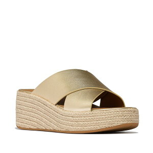 �t�B�b�g�t���b�v ���f�B�[�X �V���[�Y �T���_�� FitFloplatfforms Espadrille Slides Platino