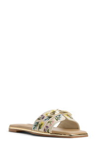 �A���h ���f�B�[�X �V���[�Y �T���_�� ALDO Darlina Slide Sandal Raffia Multi �}���`�J���[