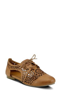 �X�v�����O�X�e�b�v ���f�B�[�X �V���[�Y �p���v�X �J�b�g�A�E�g �_�[�r�[ Spring Step Theone Cutout Derby Flat Cameleather �L������