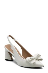 �`���[���Y�E�f�C�r�b�h ���f�B�[�X �V���[�Y �q�[�� Charles David Astrid Slingback Pointed Toe Pump White �z���C�g