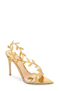 �W�������B�g ���b�V ���f�B�[�X �V���[�Y �T���_�� �A�V�����g���[ Gianvito Rossi Flavia Leaf Pointed Toe Asymmetric Slingback Sandal Trasp/Mekong