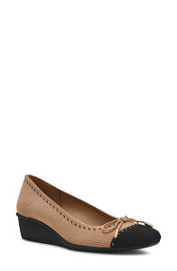 �A���N���C�� ���f�B�[�X �V���[�Y �q�[�� Anne Klein Wesson Wedge Pump Camel/ Black �u���b�N