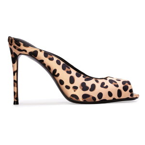 �u���b�N�X�G�[�h�X�^�W�I ���f�B�[�X �V���[�Y �T���_�� �T�e�� BLACK SUEDE STUDIO Shania 100 Satin Mule Cheetah Satin