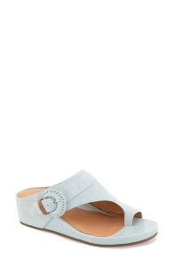 �W�F���g���\�E���Y ���f�B�[�X �V���[�Y �q�[�� �T���_�� Gentle Souls Galina Toe Loop Wedge Sandal Ballad Blue Suede �u���[