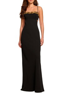 ���C�~�[ �u���b�N ���f�B�[�X �g�b�v�X �����s�[�X Ramy Brook Helen Beadetail Body-Con Gown Black �u���b�N