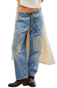 �t���[�s�[�v�� ���f�B�[�X �{�g���X �f�j���p���c �W�[���Y Free People We the Free Moxie Mid Rise Barrel Jeans Truest Blue �u���[