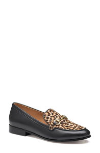 �W�����X�g���A���h�}�[�t�B�[ ���f�B�[�X �V���[�Y �X���b�|���E���[�t�@�[ Johnston & Murphy Ali Genuine Calf Hair Bit Loafer Black Leopard �u���b�N