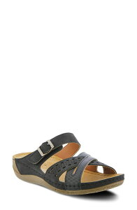�t���N�T�X ���f�B�[�X �V���[�Y �q�[�� �T���_�� Flexus by Spring Step Denia Slide Sandal Black �u���b�N